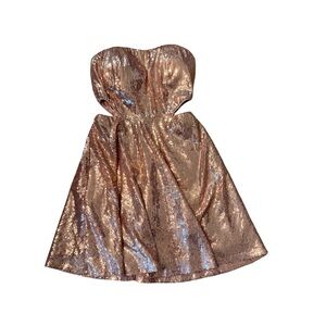 Forever 21 Pink Sequin Strapless Dress